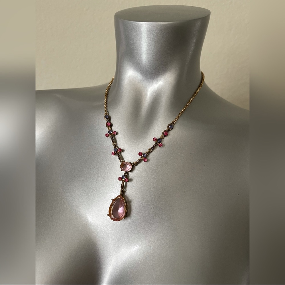 VCLM Pink Rhinestone Necklace - Picture 7 of 8